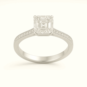 A09 - Asscher + Channel Diamond Band