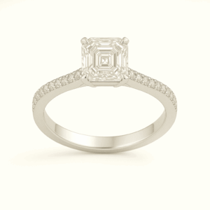 A10 - Asscher + French Set Diamond Band