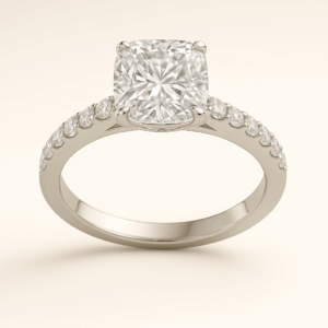 C09 - Cushion + Scallop Diamond Band