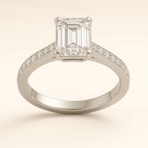 E12 - Emerald + Channel Diamond Band