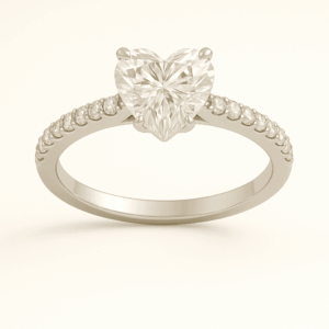 H09 - Heart + French Set Diamond Band