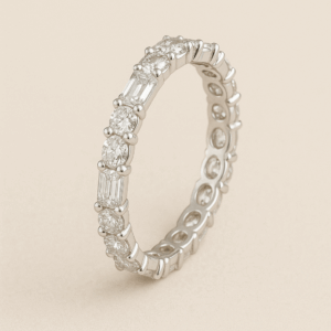 LWB13 - Mixed-Cut Diamond Eternity Band – 2.5mm (18ct White Gold)