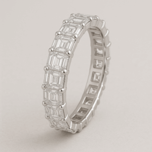 LWB17 - Emerald-Cut Diamond Eternity Band – 3.5mm (Platinum)