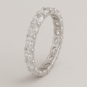 LWB18 - Oval-Cut Diamond Eternity Band – 3mm (18ct White Gold)