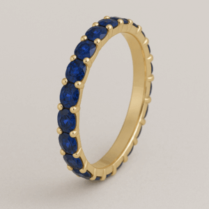 LWB19 - Sapphire Eternity Wedding Band – 2.5mm (18ct Yellow Gold)