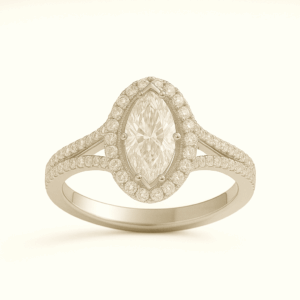 M14 - Marquise with Classic Halo and Split Shank Band