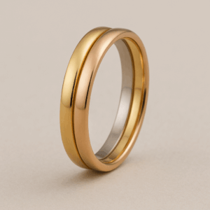 MB30 - Two-Tone Flat Court Wedding Band – 5mm (18ct Yellow Gold & 18ct Rose Gold)