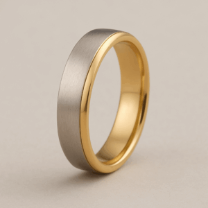 MB33 - Two-Tone Classic Court Wedding Band – 5mm (Platinum & 18ct Yellow Gold)