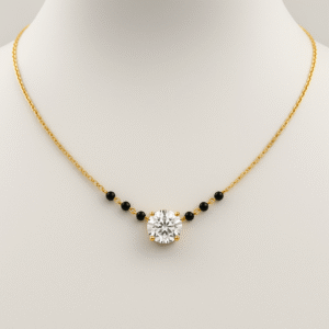 MS01 - 6 Bead Round Solitaire Mangalsutra
