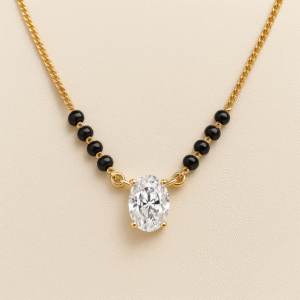 MS04 - 8 Bead Oval Solitaire Mangalsutra