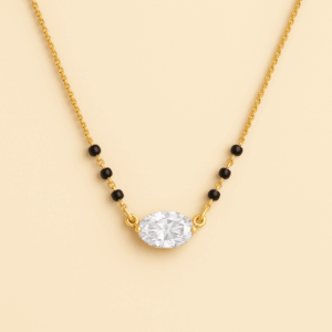 MS06 - 6 Bead Oval Solitaire Mangalsutra