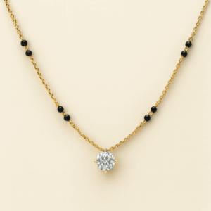 MS08 - 8 Bead Oval Solitaire Mangalsutra