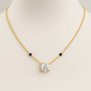 MS24 - 2 Bead Round Solitaire Mangalsutra