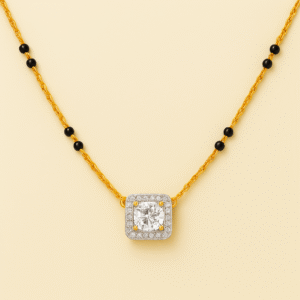 MS34 - 8 Bead Cushion Halo Mangalsutra