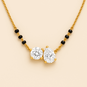 MS47 - 6 Bead Round & Pear Toi et Moi Mangalsutra