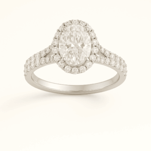 O14 - Oval with Oval Halo and Split Shank Band