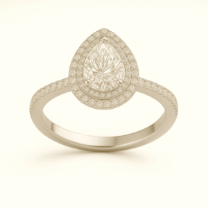 PE11 - Pear with Double Halo & Diamond Shoulder