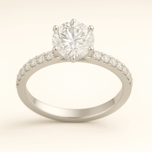 R10 - Round + Scallop Set Diamond Band