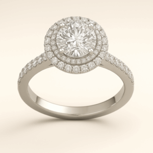 R19 - Round with Double Halo & Diamond Shoulder