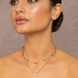 Droplet Choker & Round Halo Mangalsutra
